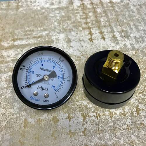 轴向压力表 0~1mpa 10kgf/cm2 直径50mm 螺纹1/4NPT 背接式 无油