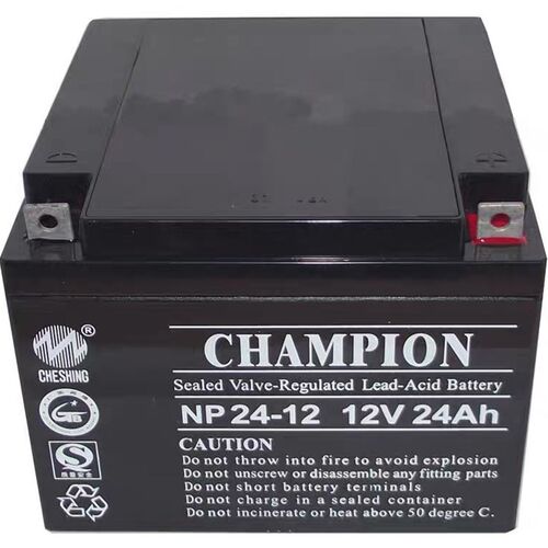 志成冠军CHAMPION 铅酸免维护蓄电池12V 24Ah NP24-12 6-FM-24