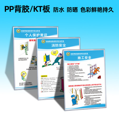2021安全生产月宣传海报工地施工消防用电知识挂画制度牌上墙定制