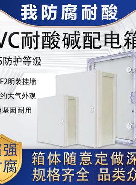 PVC防腐基业箱防雨防尘耐酸碱接线z盒WF2户外明装配电箱260300深