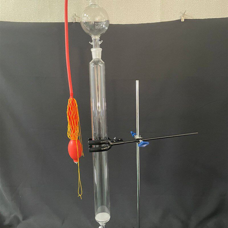玻璃层析柱透明全套抽气头储球砂芯离子交换四氟活塞分析加压套装