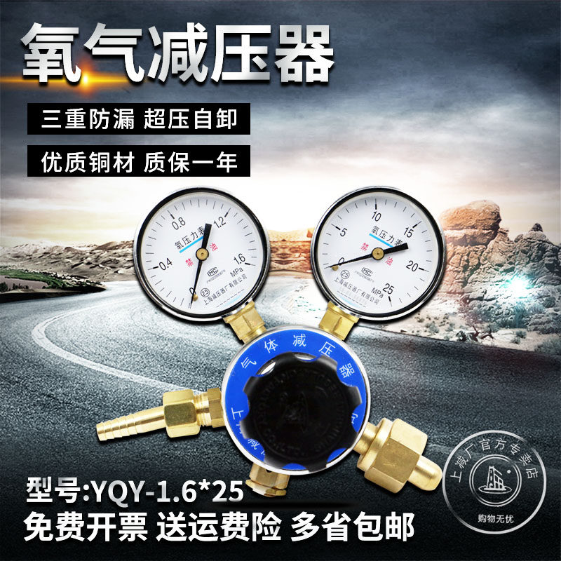 YQY-4氧气减压器进气高压0-25MPA出气低压表0-1.6MPA非标定制