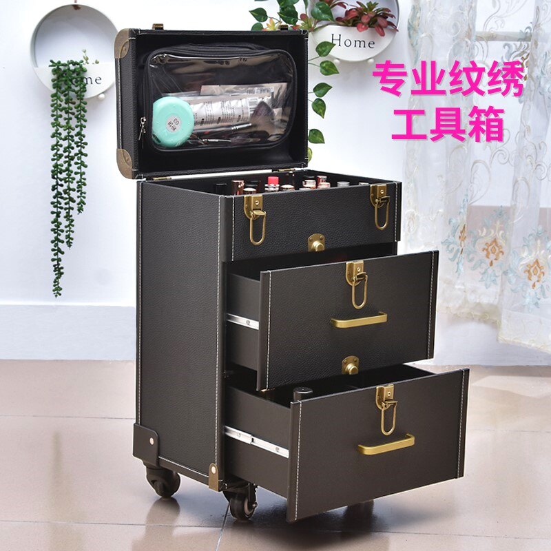 美甲箱子专业化妆箱拉杆跟妆师专用高档多层大容量纹绣纹眉工具箱