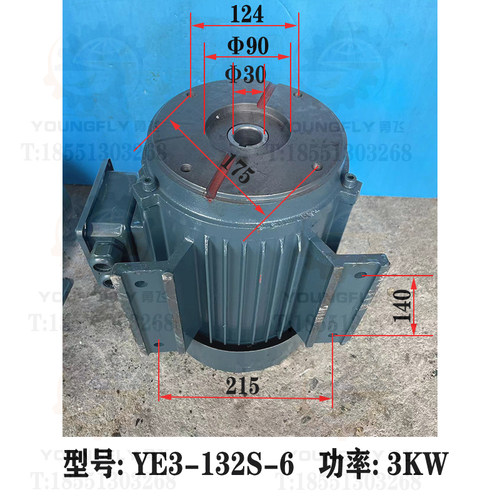 M7130 M7150平面磨床叶片油泵用Y132S-6 YE3-132M2-6卧式油泵电机