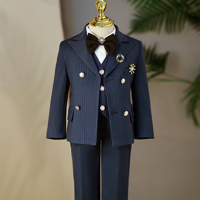 男童礼服套装儿童西装花童婚礼小男孩走秀小西服主持人朗诵演出服