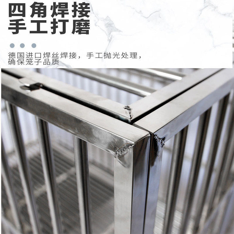 不锈钢折叠宠物狗笼子大型犬中型小型犬懒人加粗加固柯基泰迪金毛