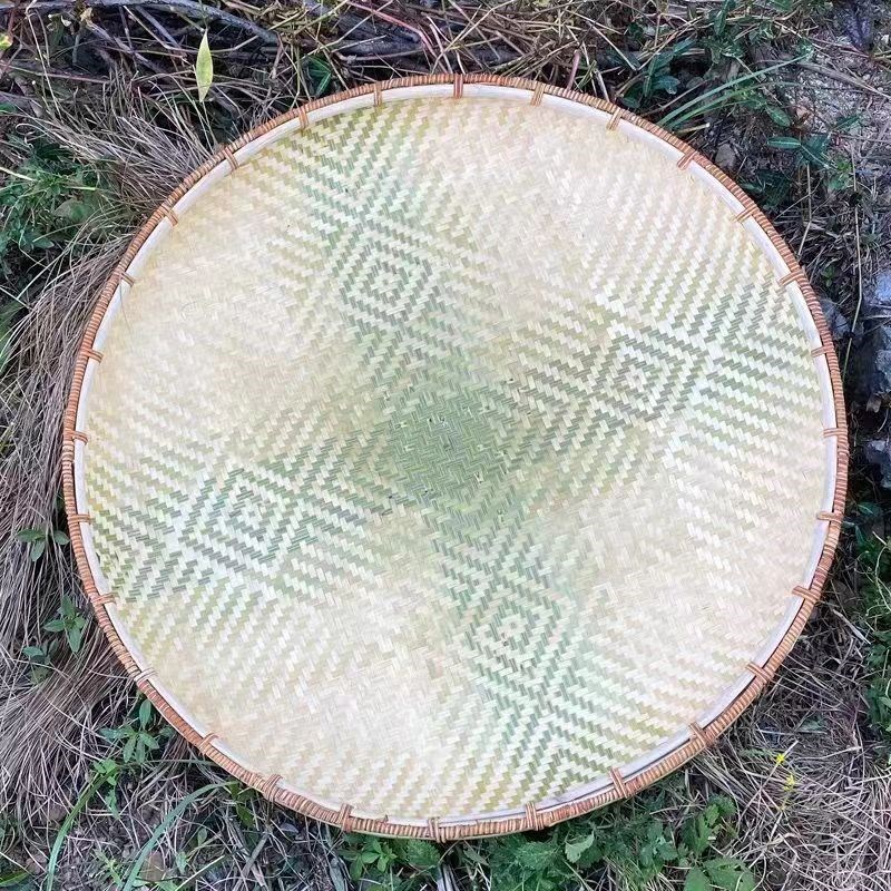 纯手工竹编簸箕竹筛子双层加固晒茶叶晾晒干货家用收纳神器竹制品