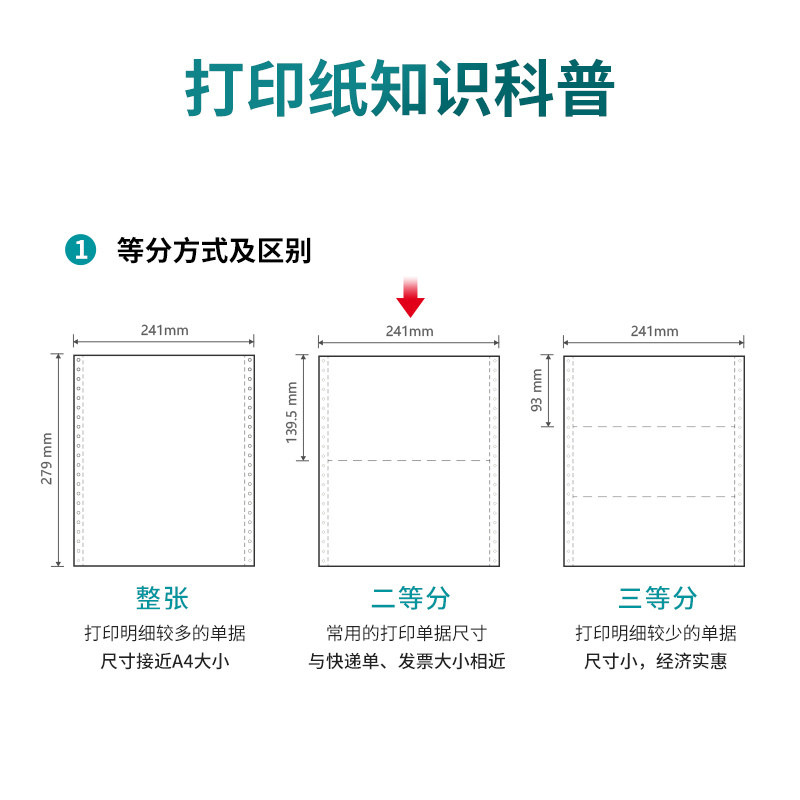 秋乐241电脑针式打印纸连打纸一二三四联等份淘宝发货单多联清单