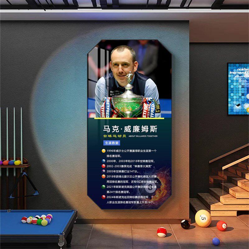 台球厅装饰画墙面装饰挂画台球室文化墙壁画形象墙桌球室俱乐部画
