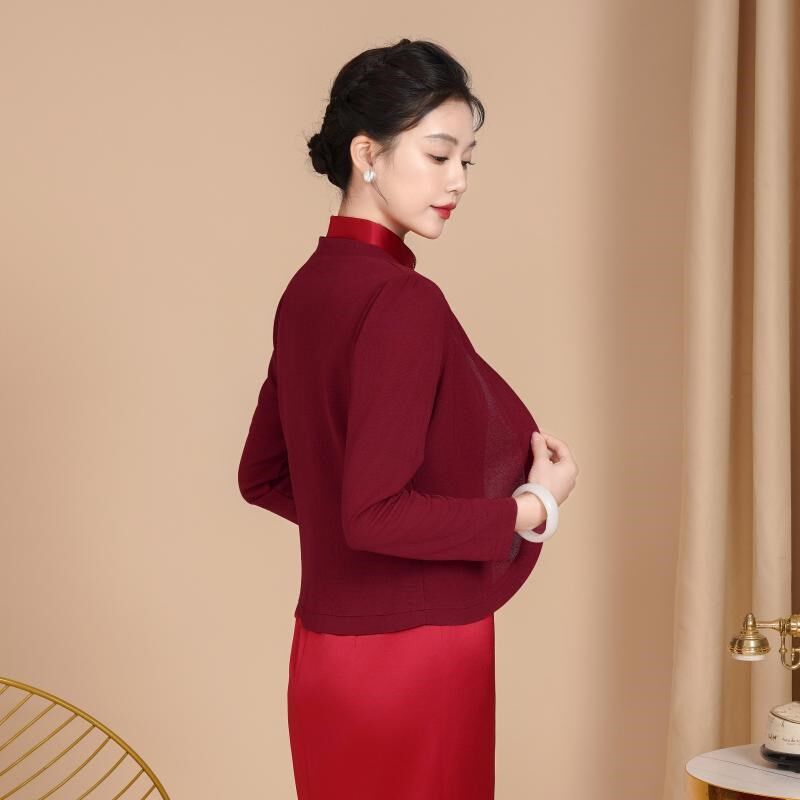 喜妈妈气质上衣洋气夏装中老年夏季薄外套女婚宴旗袍披肩外搭开衫