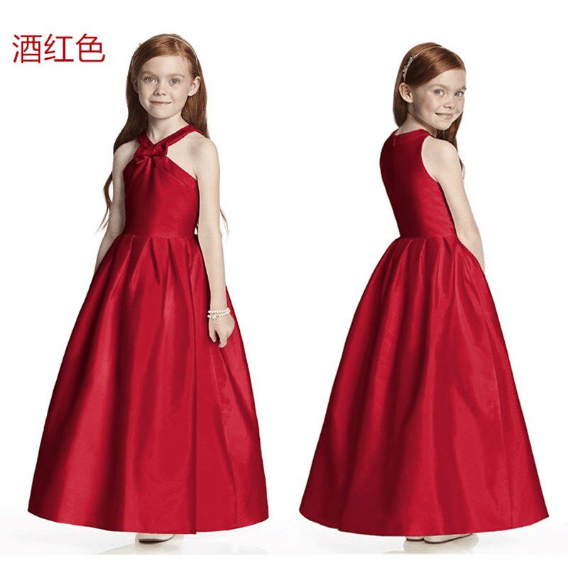 少女中大童白色吊带晚礼服公主裙儿童音乐会钢琴演奏演出礼服长款