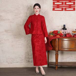 2026新款红色旗袍敬酒服新娘新中式订婚礼服女回门便装结婚连衣裙