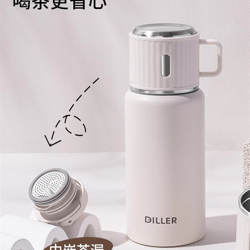 香港保温杯2023新款带盖高颜值水杯316不锈钢水壶大容量茶杯子