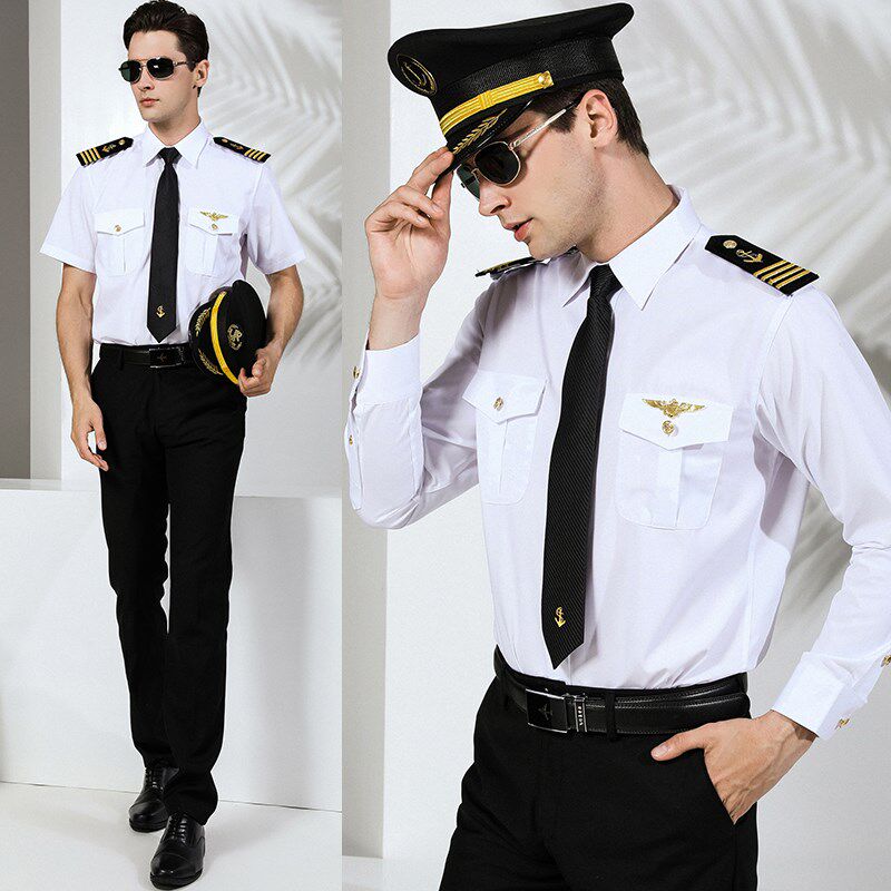 新款海员制服衬衫游轮船员男女工作服KTV酒吧演出服游艇船长制服