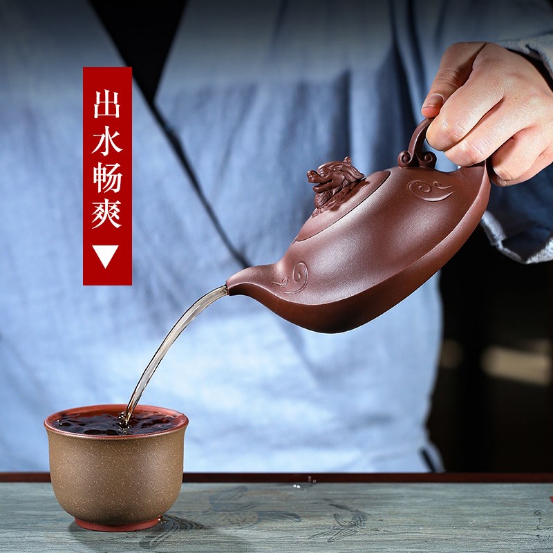 宜兴紫砂壶家用套装纯全手工原矿名家功夫泡茶壶龙啸壶整套茶具
