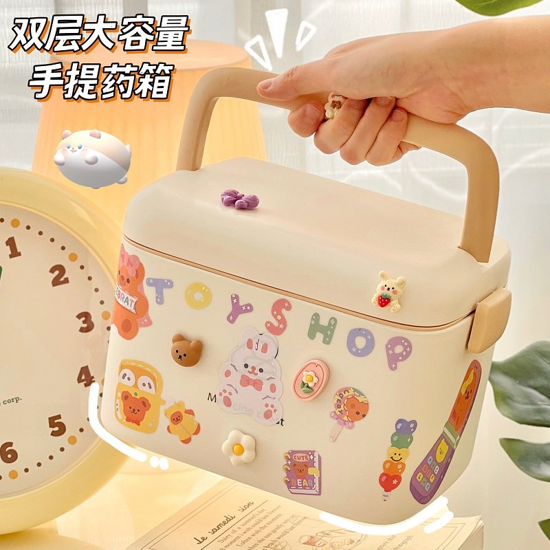 家用医药箱可爱医用药箱儿童家庭药品收纳箱医疗箱药盒药物收纳盒图片