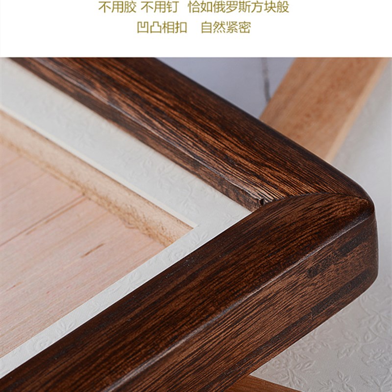 国画装裱画框实木圆角相框挂墙简约书法字画框斗方33 38 50cm