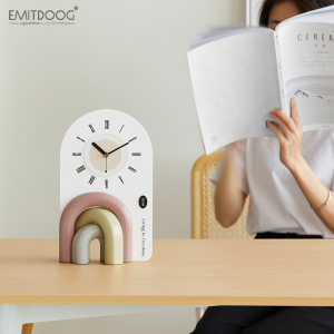 EMITDOOG法式奶油风家居客厅玄关桌面装饰摆件卧室创意座钟饰品