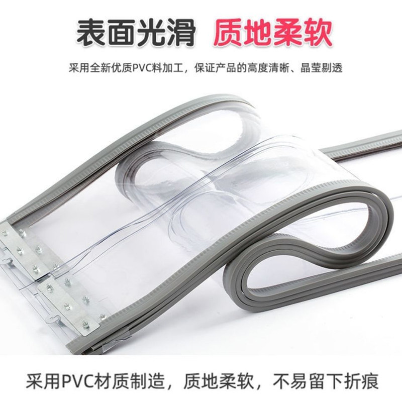商店空调门帘防走冷透明折叠门帘商用四季通用塑胶阳台软帘挂帘