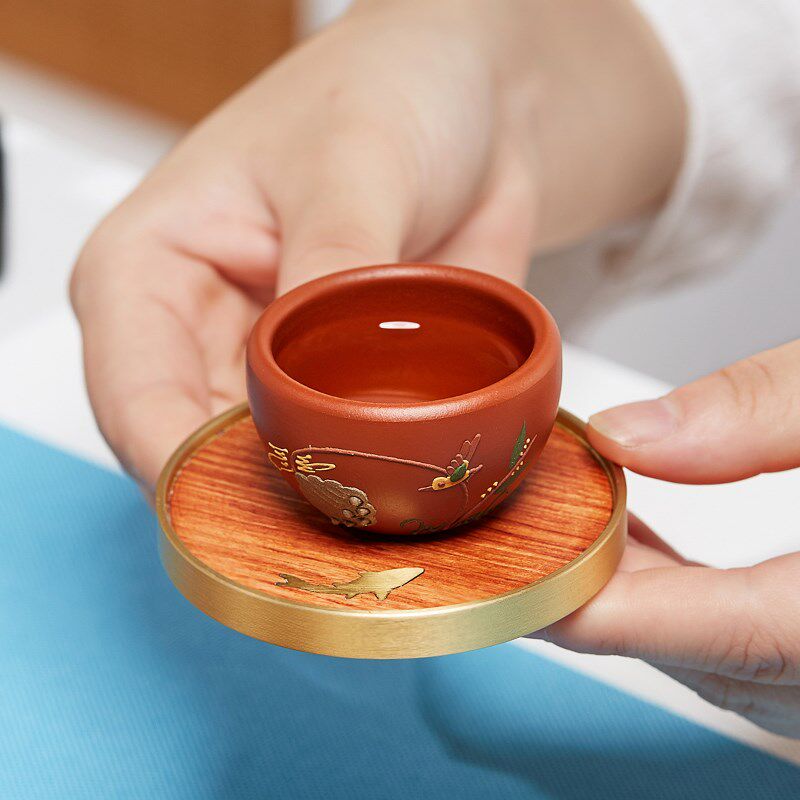 实木杯垫高档茶托茶道杯托壶承木制隔热垫功夫茶具配件茶杯垫套组
