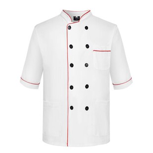 厨师工作服男女中袖酒店餐厅食堂后厨房衣服厨师服七分袖夏季透气