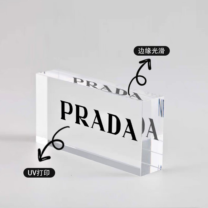 美妆医美logo桌面展示牌铭牌亚克力标识双面公司logo展示立体堆盒