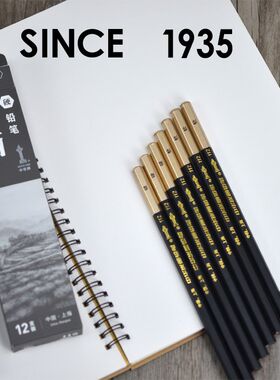 中华碳画铅笔112素描中华软碳软中硬浓黑速写特软炭笔画画专用