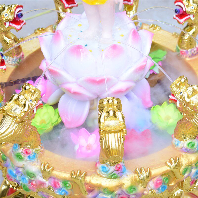 九龙浴佛盆寺庙浴佛节玻璃钢浴佛用品九龙吐水浴佛盆太子佛摆件