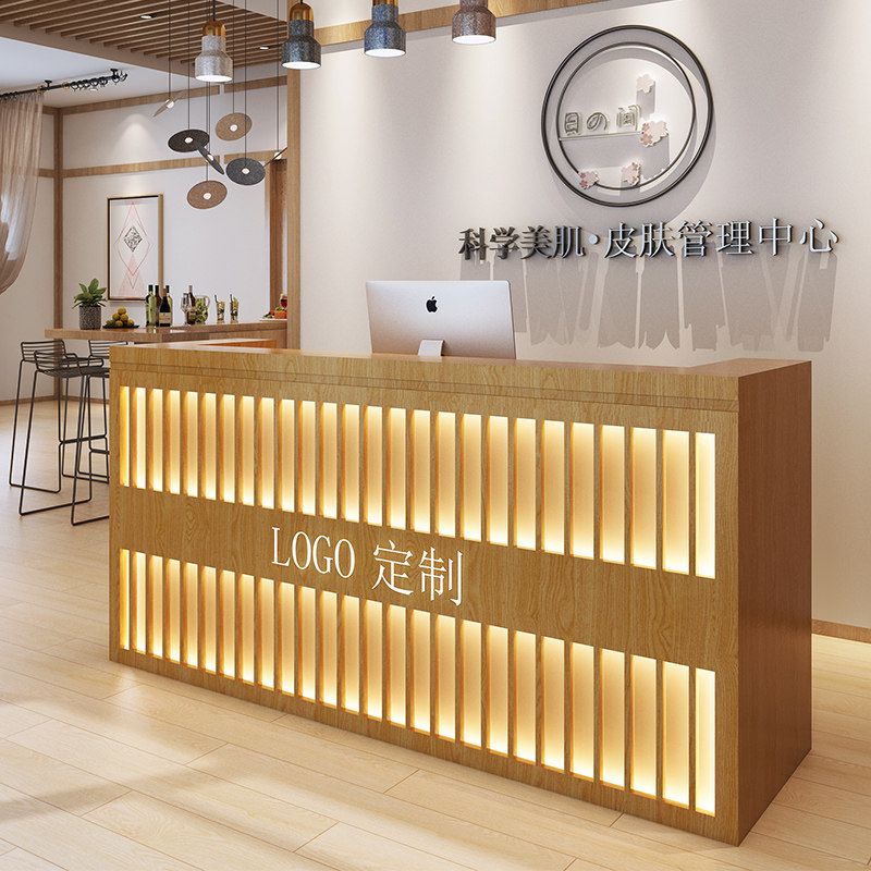 新中式收银台复古北欧风格饭店吧台柜商用桌服装店铺小型前台