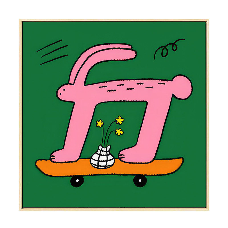 懒伞 北欧风儿童房装饰画卧室床头方形创意摆画小众样板间挂画