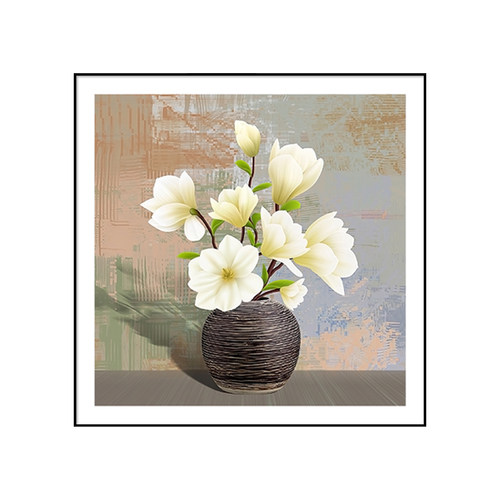 卫生间装饰画免打孔浴室挂画防水轻奢花卉免钉厕所民宿洗手间壁画