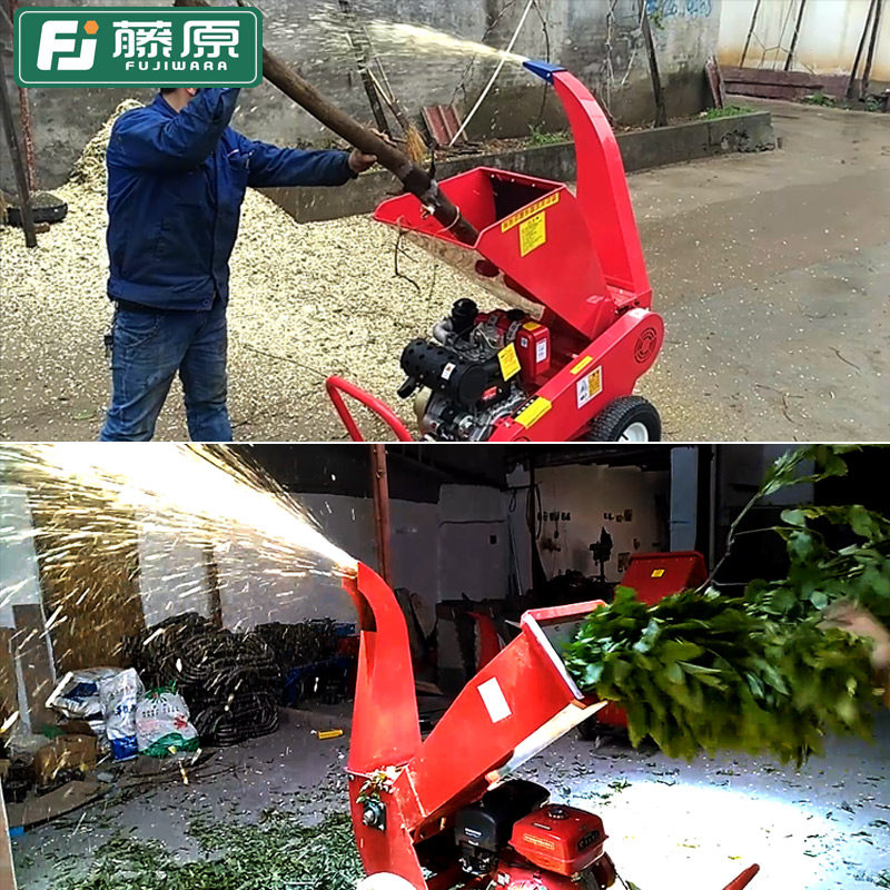藤原碎枝机树枝玉米杆粉碎机园林大型秸秆破碎机大功率电动碎木机