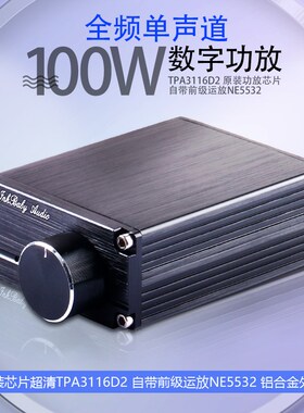 TPA3116D2全频数字功放机大功率100W单声道功放模块DC8-25V带外壳