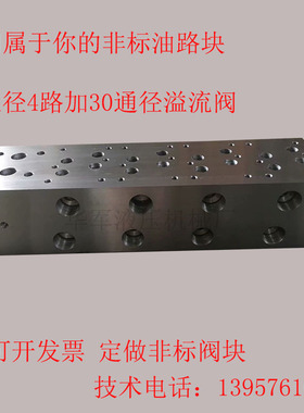 液压系统标准二十五通径加三十通径溢流阀定做各种非标油路块设计