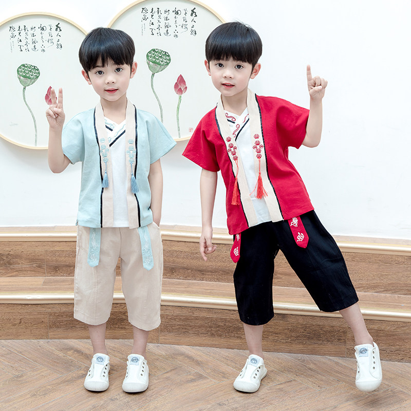 儿童夏季新款汉服套装古风唐装男童古装中国风童装小孩子穿的衣服