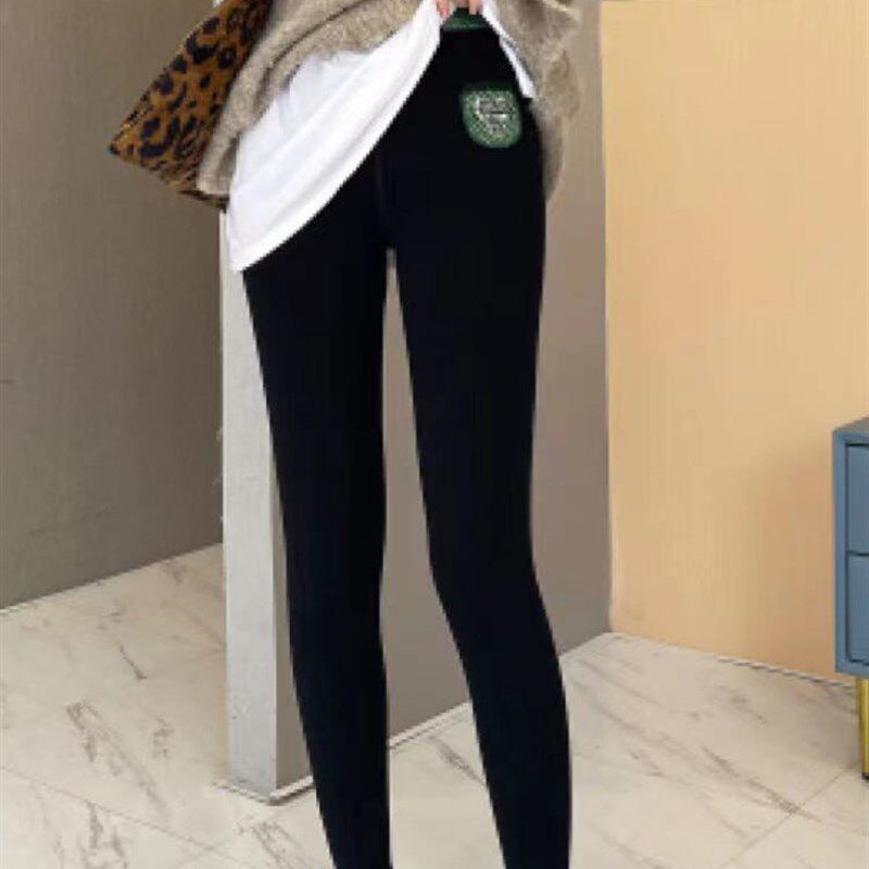 秋冬加绒打底裤女装棉裤加厚保暖靴裤外穿冬天靴裤羊羔绒铅笔长裤