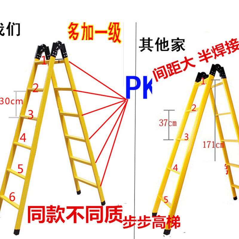 梯子家用安全加厚折叠关节梯多功能铁管梯子伸缩阁楼方管工程梯