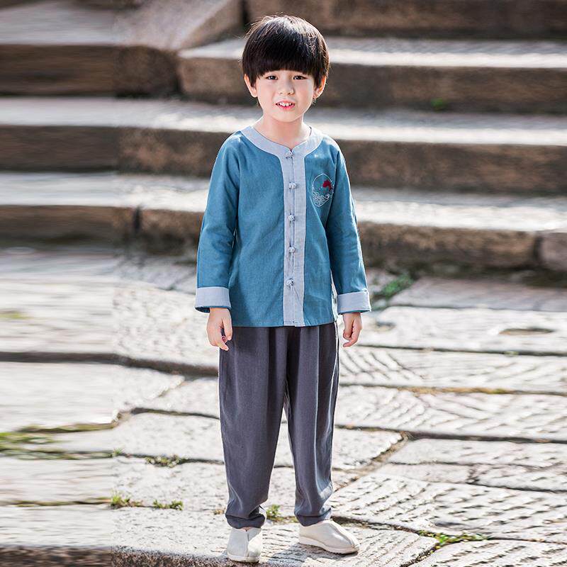汉服男童中国风童装春秋宝宝唐装儿童复古风小孩中式改良民族服装