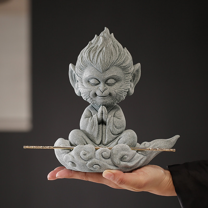 齐天大圣孙悟空猴子大号茶宠摆件家居桌面石头鱼缸造景沉底装饰品