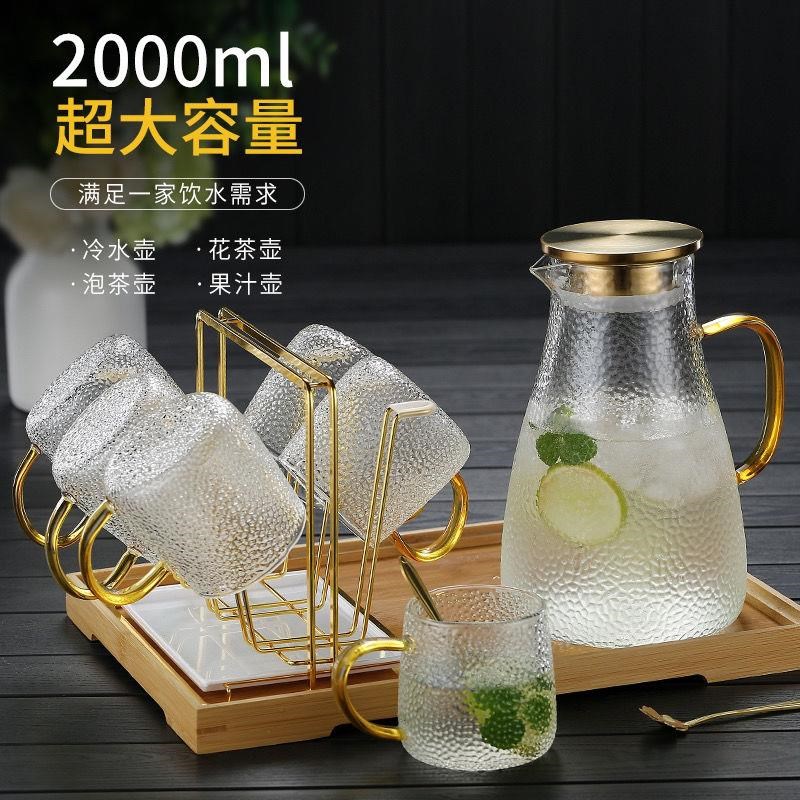 夏天冷水壶高硼硅玻璃壶加厚耐热大容量水壶开水杯凉水壶茶壶套装