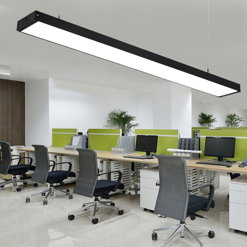 LED办公室吊灯健身房长条形吊线灯写字楼灯饰工作室铝方通灯具