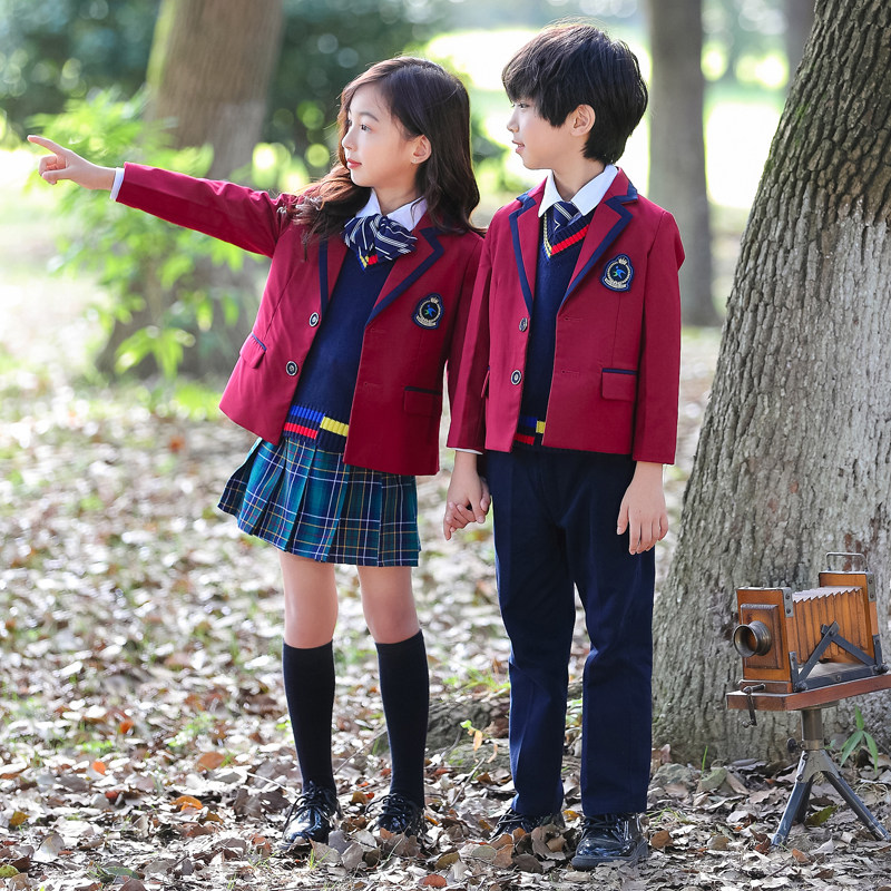 英伦学院风西装校服套装小学生班服韩国风制服秋冬新款幼儿园园服