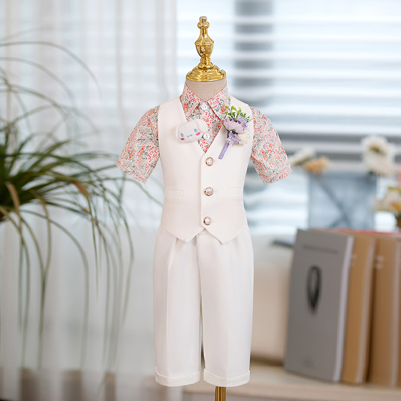 儿童西装套装男童礼服高端花童小西服走秀幼儿园主持人合唱演出服