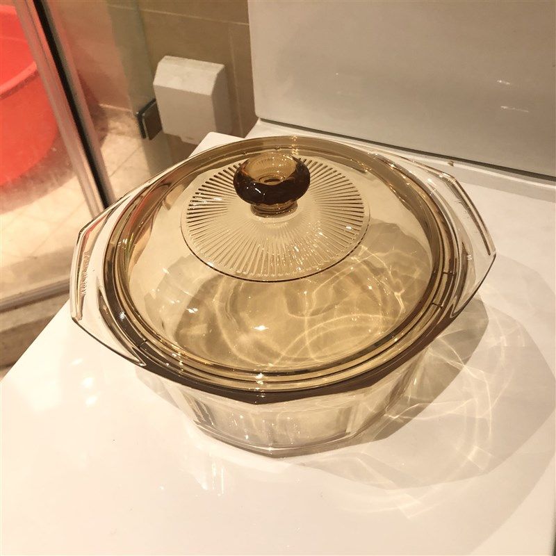 康宁4.1L晶钻国王锅耐高温玻璃锅美式风格汤煲明火直烧适用
