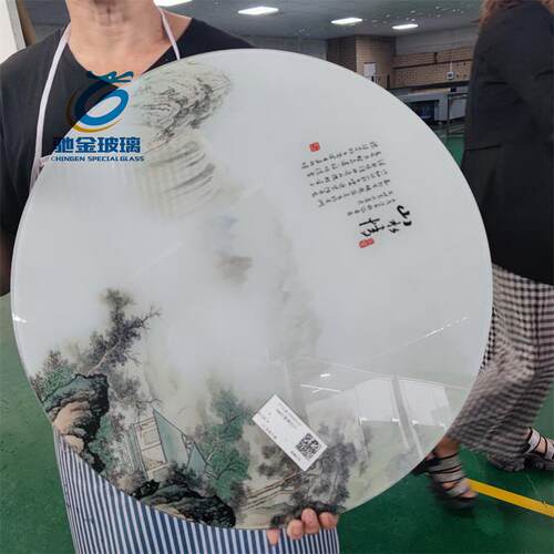 厂家直打销UV印玻视璃打684 电背景墙印夹胶玻璃 各种图纸加工