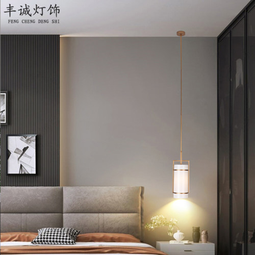 卧室小吊灯新中式床头q灯简约客厅走廊过道单头餐厅吧台茶室吊线