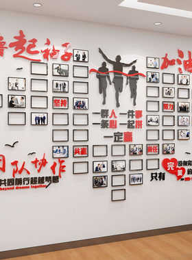 员工风采a照片墙贴纸创意办公室墙面装饰企业文化团队精神标语墙