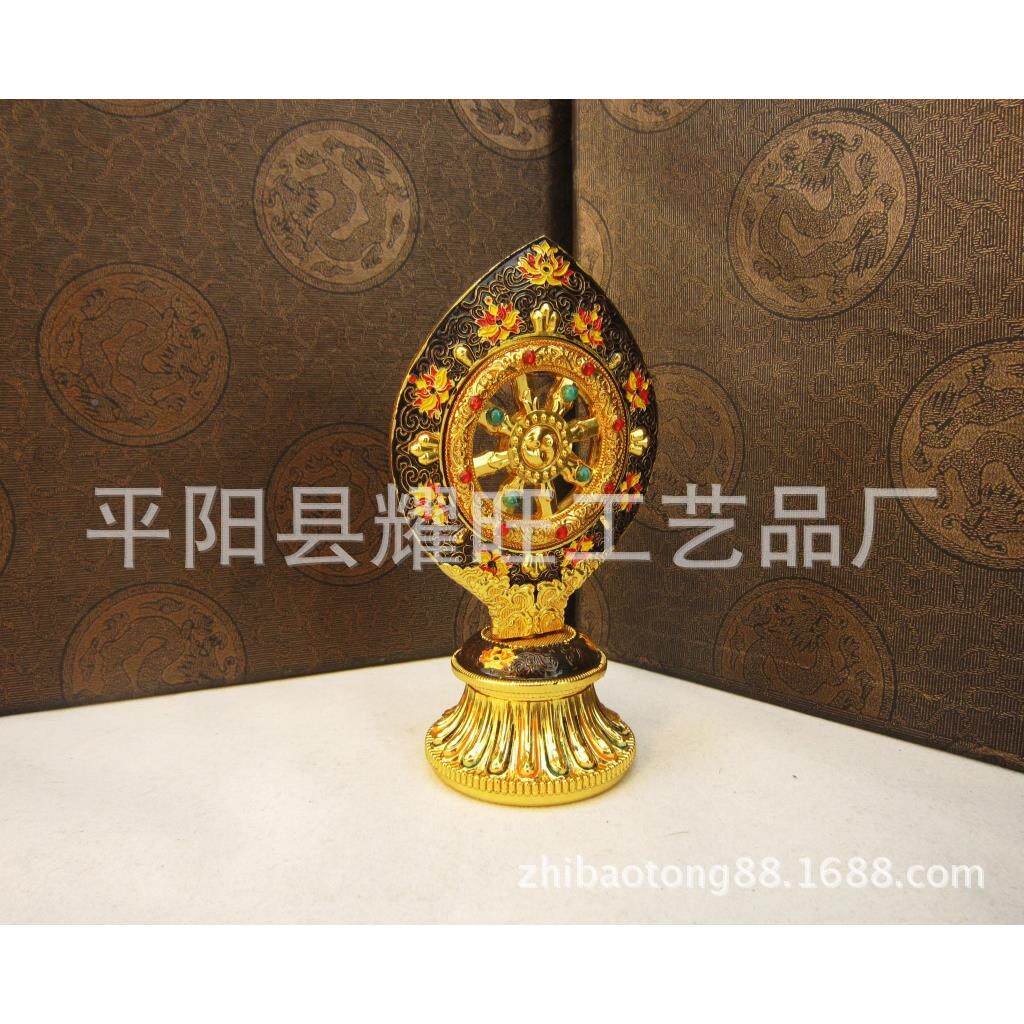 精美珐琅EOS工转艺 大轮件 常彩绘法轮法 法轮摆宝摆件