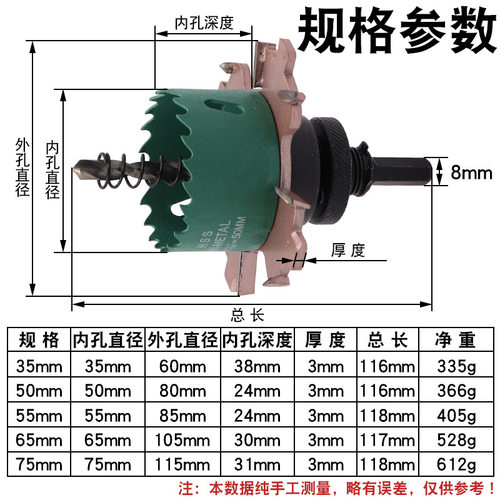 无边框筒灯射灯钻k孔器无边框筒灯钻孔器沉台预埋件75木工石膏板