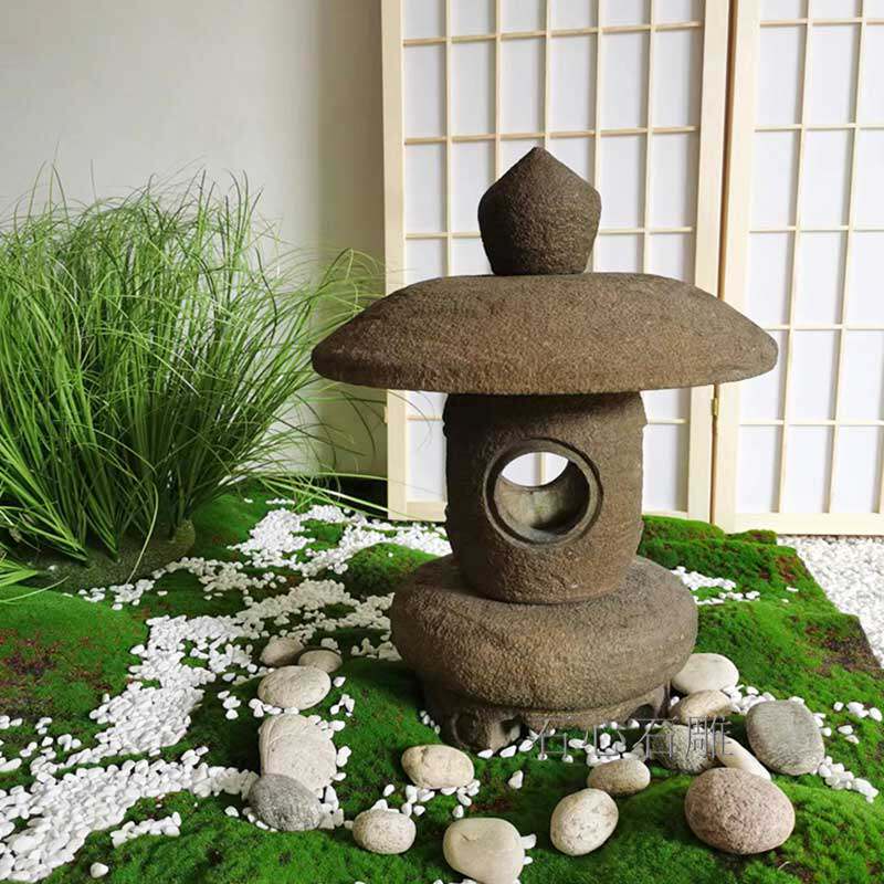 石灯庭院日式石灯笼中式户外草坪灯青石灯塔仿古石头灯石雕摆件